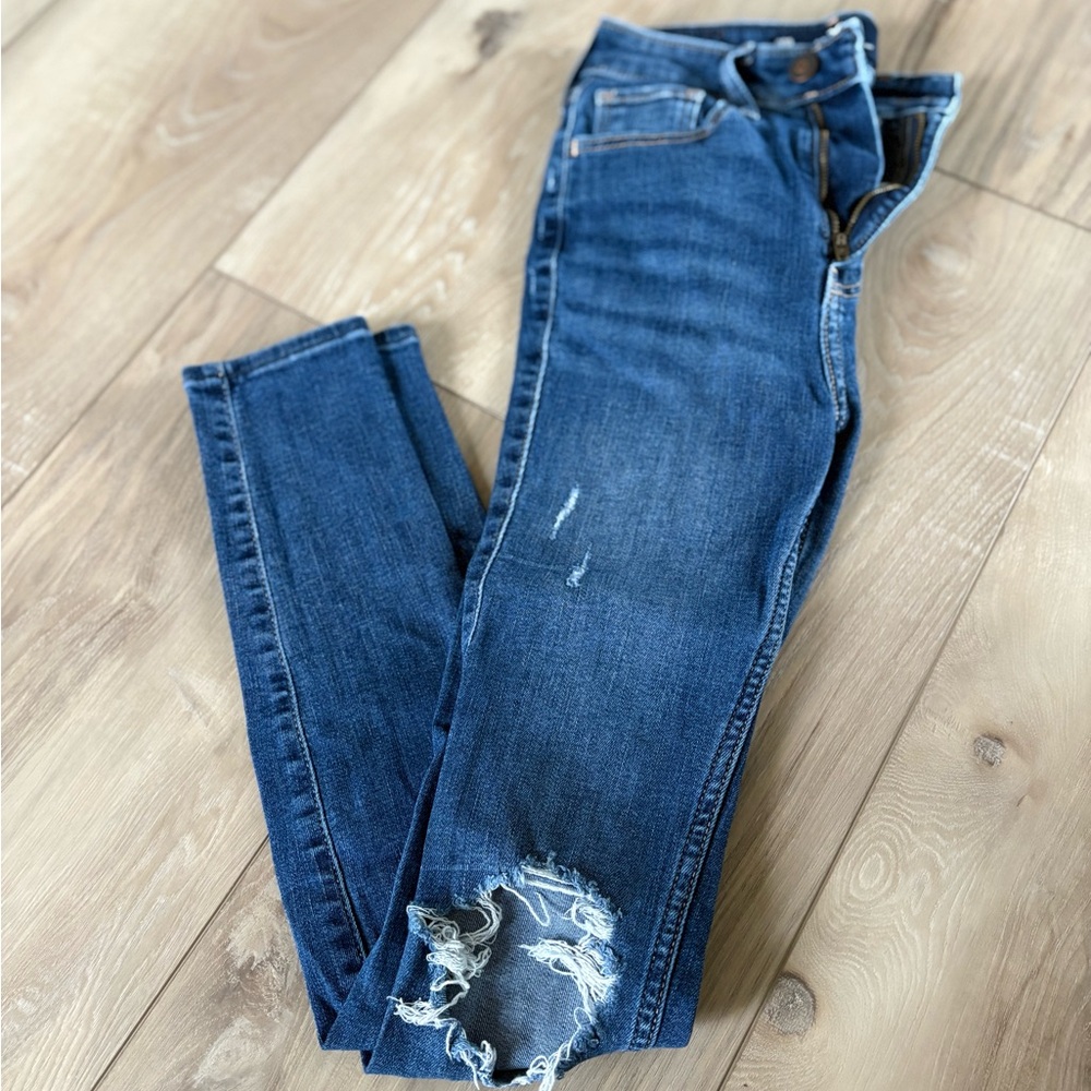 Hollister Dark Blue Distressed Skinny Jeans